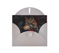 GGNKDL Wolf Among The Red Roses Prints Greeting Card - High-End Pearlescent Paper With Dazzling Sparkling Effect