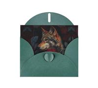GGNKDL Wolf Among The Red Roses Prints Greeting Card - High-End Pearlescent Paper With Dazzling Sparkling Effect