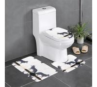 GGNKDL Wolf on The Rock Pattern 3 Piece Bathroom Rugs Set - Non-Slip Bath Rug Set - Easy to Clean and Maintain - Moisture Blocking and Durable