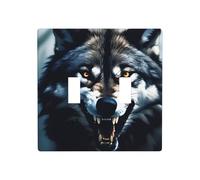 GGNKDL Wolf With Bared Fangs printing Switch cover decorative wall panel suitable for residential and commercial areas 4.5x4.5 In