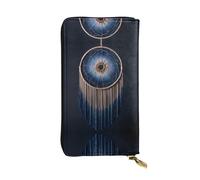 GGNKDL Woven dream catcher printing Women's leather long handheld wallet large capacity credit card zipper bag