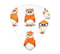 GGNKDL Yellow Owl Prints Guitar plectrum 12 pieces with three thickness plectrum combinations suitable for bass and ukulele