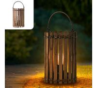 GGNOO Wireless Outdoor Table Lamp, Bamboo Weave, Rattan & Wood, IP44 Waterproof, Warm White Light, 100 Lumen, 100 Hour Battery Life