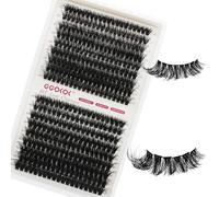 GGOKOK 351pcs Fluffy Lash Clusters Eyelash Extension Soft Thick D Curl Individual Lashes Eyelash Cluster False Eyelashes DIY Lash Extensions(10-18mm,60D+80D)