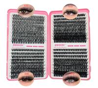 GGOKOK 711pcs Lash Clusters 10-18mm Wispy Cluster Eyelash Extensions Individual Lashes Lash Extension DIY D Curl Volume Extensions Individual Lashes Eyelash Clusters(40D+50D+60D+80D)