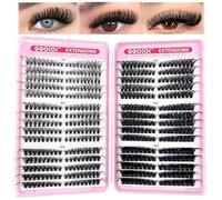 GGOKOK DIY Lash Clusters 30D+40D+50D+60D+80D+100D Fluffy Volume 8-16MM Thick Eyelash Extension Kit Individual Lash Russian Eyelashes Extensions Wispy Lash Clusters(30D-100D,Left and Right)