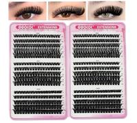 GGOKOK DIY Lash Clusters 60D+80D+100D Fluffy Volume 8-16MM Thick Eyelash Extension Kit Individual Lash Russian Eyelashes Extensions Wispy Lash Clusters(60D 80D 100D)