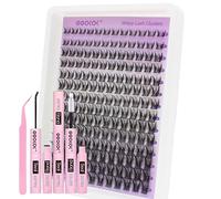 GGOKOK Lash Clusters Kit Wispy Lash Extension Kit 8-16mm Cluster Eyelash Extensions Kit Individual Lashes 168pcs with Lash Bond and Seal, Tweezers for Self Use(Wispy-09,Kit)