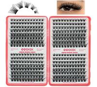 GGOKOK Lash Clusters Wispy 384pcs Eyelash Clusters 8-16mm Cluster Eyelash Extensions Natural Volume Lash Extensions DIY Individual Lashes Clusters with Soft Thin Band(D03-Plus-Lashes)