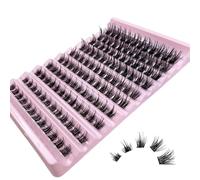 GGOKOK Lash Clusters Wispy DIY Lash Extension 8-16mm Eyelash Clusters 120 pcs Natural Cluster Lashes Individual Lashes Clusters at Home D Curl Fluffy Eyelash Extensions(D07)