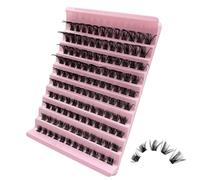 GGOKOK Lash Clusters Wispy DIY Lash Extension 8-16mm Eyelash Clusters 120 pcs Natural Cluster Lashes Individual Lashes Clusters at Home D Curl Fluffy Eyelash Extensions(D08)