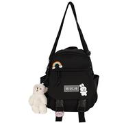 GGOOB Cute Mini Backpack for Teens, Kawaii Small Backpack, Black, With-Accessories, Daypack