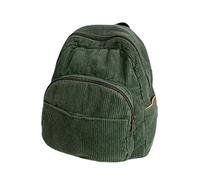 GGOOB Small Backpack Purse for Women - Cute Mini Corduroy Bookbag - Aesthetic Tiny Backpack, Green, Retro