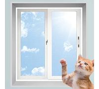 GGoty Cat Window Mesh Fly Screen Anti-Mosquito Net,Cat Window Guard for Cat Safety,Anti-Scratch Cat Balcony Nets Pet Protection Mesh (60 * 80CM,White+White)