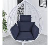 GGoty Hanging Basket Chair Cushions,Garden Egg Hammock Chair Pads,Nonslip Egg Chair Cushion with Pillow for Indoor Outdoor Patio Yard (Navy)