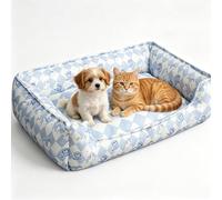 GGoty Waterproof Oxford Cloth Pet Bed,Cooling Breathable Pet Sofa Bed with Bolster Sides Anti-Scratch,Non-Slip Dog Bed for Small/Medium Indoor Cats Dogs (B,S:42 * 30 * 15CM)