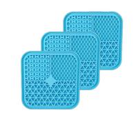 GGPets Licky Mat Slow Enrichment Lick Feeder for Cats and Dogs - 3 Pack. 15cmx15cm Food Grade Silicone with Strong Suction Backing. Use with Puppy Treats, Peanut Butter, Paste and Kitten Food