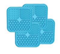 GGPets Licky Mat Slow Enrichment Lick Feeder for Cats and Dogs - 4 Pack. 15cmx15cm Food Grade Silicone with Strong Suction Backing. Use with Puppy Treats, Peanut Butter, Paste and Kitten Food