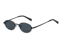 Ggpyyon Rimless Oval Sunglasses for Women Men Trendy Gold Metal Frameless