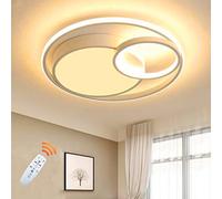 GGQEM LED Ceiling Lamps Dimmable Living Room Lamp Round Ring Designer Ceiling Lamp Modern with Remote Control Metal Acrylic Lighting Bedroom Dining Room Lights Hallway Pendant Light,Whit
