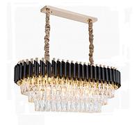 GGQEM Luxury Long Ellipse Crystal During Lighting Gold Adjustable Chandelier,3 Layers Modern Living Room Ceiling Light Fixtures E14 for Dining Room Bar,E14 Nordic Light Luxury Long Cryst