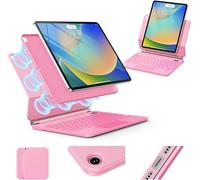 GGQFGTOJ for iPad 9th Generation Case with Keyboard,Keyboard Case for iPad 9th/8th/7th Gen， Magic-Style Magnetic Keyboard Case with 7-Color Backlight - Multi-Touch Trackpad for iPad 10.2 inch (Pink)