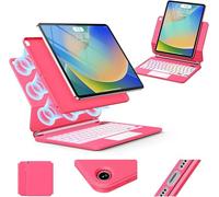 GGQFGTOJ for iPad 9th Generation Case with Keyboard,Magic Style Keyboard Case for iPad 9th/8th/7th Gen 10.2 inch - Floating Cantilever Magnetic Stand Multi-Touch Trackpad (Rose Red)