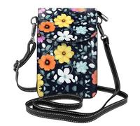 GGsdaf Beautiful colourful flowers Printed mobile phone and wallet crossbody bag for shopping, travel, and leisure.