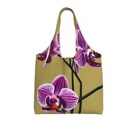 GGsdaf Beautiful Orchids Printed canvas bag, light and large capacity single-shoulder shopping bag, artistic and casual handbag