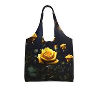 GGsdaf Beautiful yellow roses Printed canvas bag, light and large capacity single-shoulder shopping bag, artistic and casual handbag