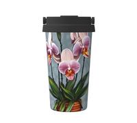 GGsdaf Blooming Orchids Printed Coffee Cup - Suitable for car and Office, can Keep hot and Cold Drinks in Cold or hot Condition.