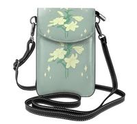 GGsdaf Cartoon white lilies Printed mobile phone and wallet crossbody bag for shopping, travel, and leisure.
