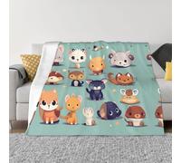 GGsdaf Cute little animals 40"x30" Flannel Blanket - King Size - Suitable for Beds and Sofas - Luxurious Micro Plush - Comfortable and Warm Blanket