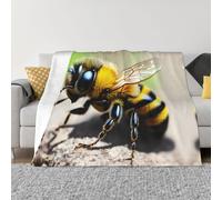 GGsdaf Cute little bee 50"x40" Flannel Blanket - King Size - Suitable for Beds and Sofas - Luxurious Micro Plush - Comfortable and Warm Blanket