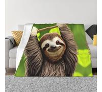 GGsdaf Cute Sloth 60"x50" Flannel Blanket - King Size - Suitable for Beds and Sofas - Luxurious Micro Plush - Comfortable and Warm Blanket