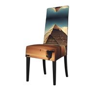 GGsdaf Dreaming of the Pyramids of Khufu Dining Chair Protector fits most dining chairs without armrests suitable for home kitchens
