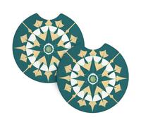 GGsdaf Exotic style floral Printed car coasters 2-pack Portable and foldable storage Self-driving camping car supplies