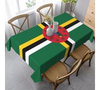 GGsdaf Flag of the Commonwealth of Dominica Kitchen and Dining Room Decorative Tablecloth Suitable for Living Rooms Dining Rooms and Balconies