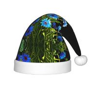 GGsdaf Flourishing cornflower flowers Patterned Christmas hats for kids, suitable for Christmas costumes, party gifts, and holiday outfits.