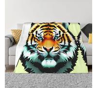GGsdaf Little fat tiger head 80"x60" Flannel Blanket - King Size - Suitable for Beds and Sofas - Luxurious Micro Plush - Comfortable and Warm Blanket