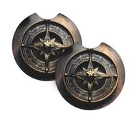 GGsdaf Magical Design Norse Runes Compass Printed car coasters 2-pack Portable and foldable storage Self-driving camping car supplies