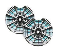 GGsdaf Octagon Building Printed car coasters 2-pack Portable and foldable storage Self-driving camping car supplies