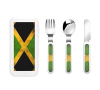 GGsdaf Old Jamaican Flag Patterned Tableware, Kindergarten/Home Use Children's Tableware Set (3 Pieces)
