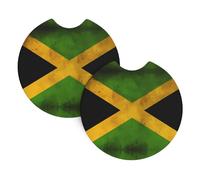 GGsdaf Old Jamaican Flag Printed car coasters 2-pack Portable and foldable storage Self-driving camping car supplies