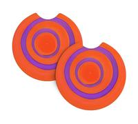 GGsdaf Orange circle centre Printed car coasters 2-pack Portable and foldable storage Self-driving camping car supplies