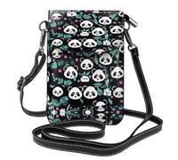 GGsdaf Panda cute face Printed mobile phone and wallet crossbody bag for shopping, travel, and leisure.