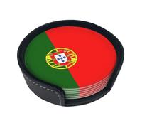 GGsdaf Portuguese flag Coasters suitable for cafes beer bars coffee tables mugs home and bar settings