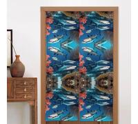GGsdaf Submarine shark coral Curtains for Windows Living Room Kitcken Bedroom Etc ï¼ˆThe size is 34x56inï¼‰