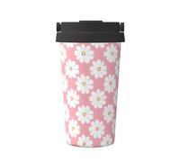 GGsdaf White Chrysanthemum Texture Chart Printed Coffee Cup - Suitable for car and Office, can Keep hot and Cold Drinks in Cold or hot Condition.