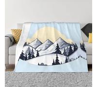 GGsdaf White Snowy Mountains 40"x30" Flannel Blanket - King Size - Suitable for Beds and Sofas - Luxurious Micro Plush - Comfortable and Warm Blanket